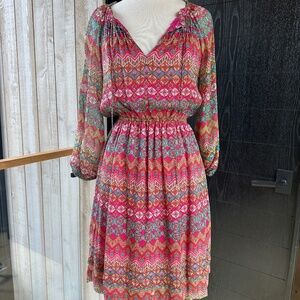DVF Parry Dress. Bohemian, Floral, Multi color. Great Condition